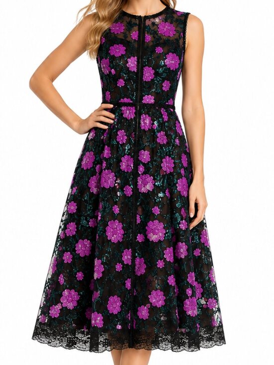 Bronx and Banco Dresses & Skirts - Bronx & Banco Rafaela Lace & Sequin Cocktail Evening Midi Dress US 8 NWT